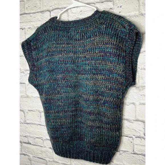 80s vintage SML SPORT hand knitted mohair wool blend sweater top size M. - Picture 5 of 7